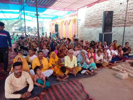 हसायन : श्रीमद भागवत कथा के तीसरे दिन आचार्य ने राजा बलि व वामन लीला का किया मार्मिक वर्णन