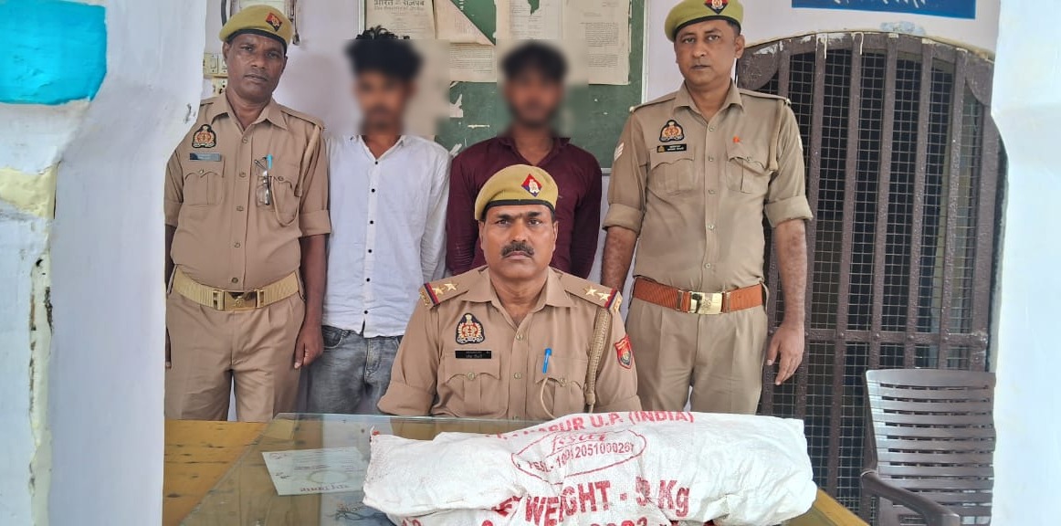 हसायन पुलिस ने नलकूप चोरी का किया खुलासा, दो शातिर चोर गिरफ्तार, चोरी का तार बरामद
