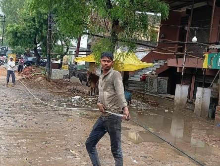सासनी : हाईटेंशन लाइन का तार ढाबे के पास टूटा, बाल-बाल बचा दूधिया, राहगीरों में हड़कंप
