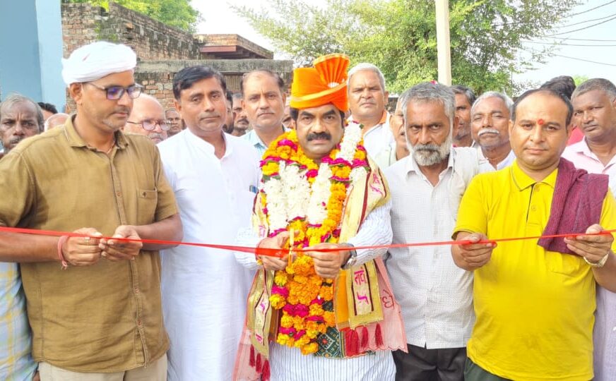 हतीसा में सीसी टाइल्स सड़क का ब्लॉक प्रमुख ने किया लोकार्पण