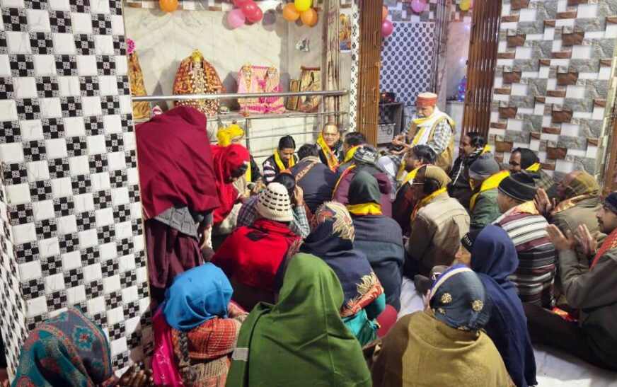 श्री त्रिभैरवनाथ सिद्ध पीठ मंदिर में हुआ राम दरबार प्रभातफेरी का स्वागत