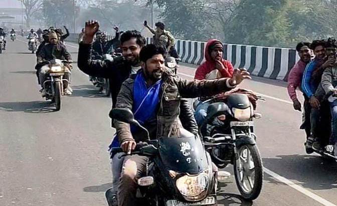 हसायन : यूजीसी के समर्थन में भीम आर्मी एवं आजाद समाज पार्टी ने निकाली बाइक रैली