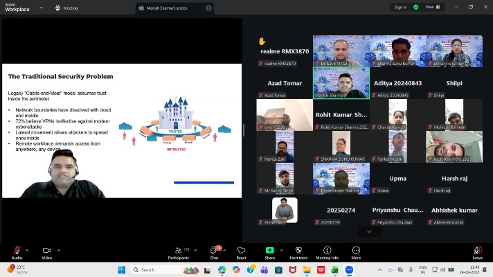 मंगलायतन विश्वविद्यालय में जीरो ट्रस्ट आर्किटेक्चर विषय पर अतिथि व्याख्यान आयोजित