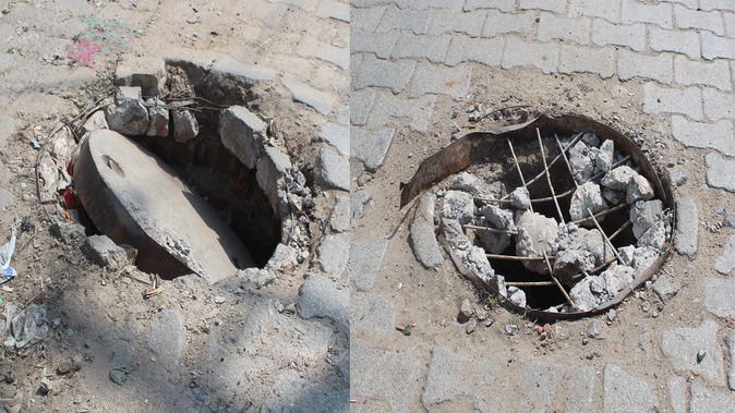 हाथरस में मौत को दावत दे रहे मधुगढ़ी मार्ग के टूटे मैनहोल, दो माह से समाधान का इंतजार, रात के अंधेरे में और बढ़ जाता है खतरा