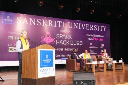 संस्कृति विश्वविद्यालय में स्पार्क हेक 2026 का भव्य शुभारंभ, देशभर से 128 टीमों की भागीदारी