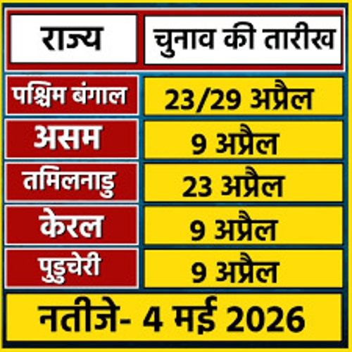 बंगाल में 23-29 अप्रैल, तमिलनाडु में 23 अप्रैल को मतदान, बाकी राज्यों में 9 अप्रैल को वोटिंग, मतगणना 4 मई को