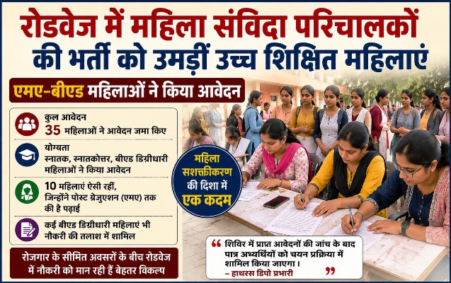 रोडवेज में महिला संविदा परिचालकों की भर्ती को उमड़ीं उच्च शिक्षित महिलाएं, एमए-बीएड महिलाओं ने किया आवेदन