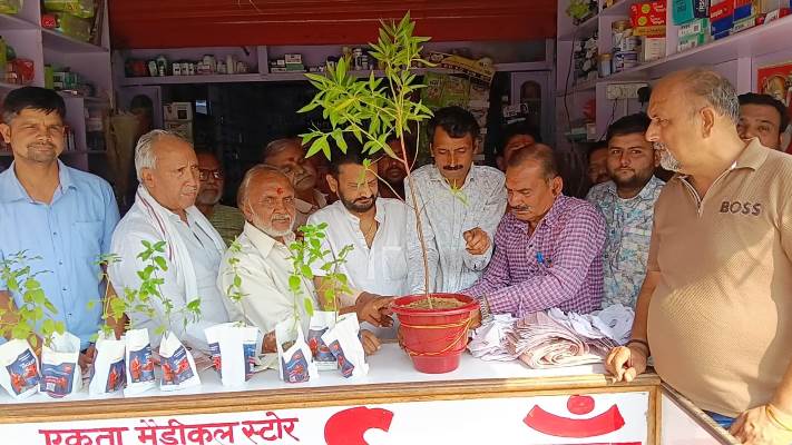 पर्यावरण सुरक्षा संस्थान ने पौधों को रक्षा सूत्र बांधकर लिया उनकी रक्षा का संकल्प, गोष्ठी में बांटे गए तुलसी के पौधे और कपड़े के थैले
