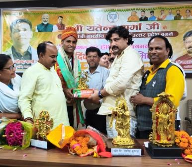 नवनियुक्त भाजपा प्रदेश मंत्री यतेंद्र शर्मा का नगर कमेटी ने किया भव्य स्वागत