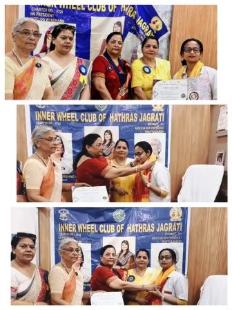 डॉक्टर्स डे पर इनरव्हील क्लब ऑफ हाथरस जागृति ने चिकित्सकों का किया सम्मान