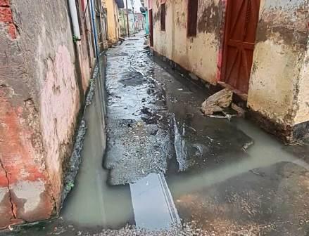 सादाबाद : रातभर बारिश, कई इलाकों में दिखा गंदगी का साम्राज्य, गौतम नगर में मंदिर को जाने वाले रास्ते पर जमा हुई गंदगी