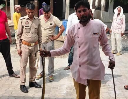 सहपऊ कोतवाली परिसर में सांप निकलने से हड़कंप
