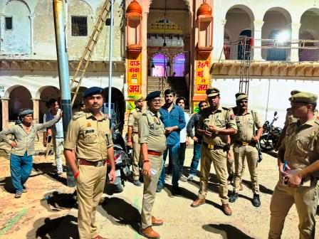 श्री दाऊजी महाराज मेला को लेकर पुलिस अलर्ट, एएसपी ने मेला स्थल का किया निरीक्षण