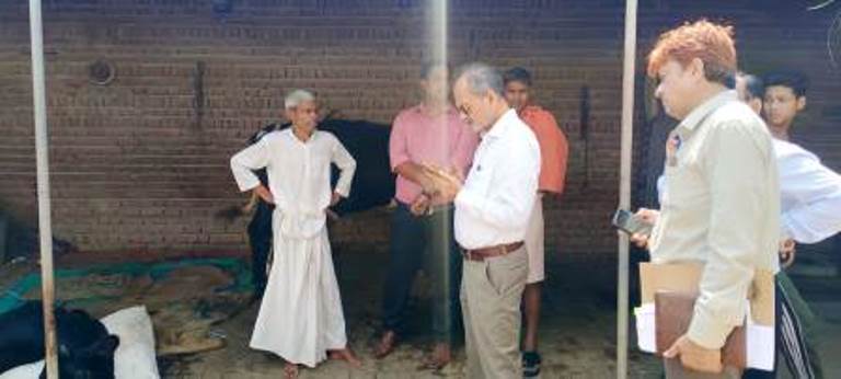 लम्पी बीमारी को लेकर गांवों में पहुंचकर सीडीओ ने लिया पशुओं की स्थिति का जायजा