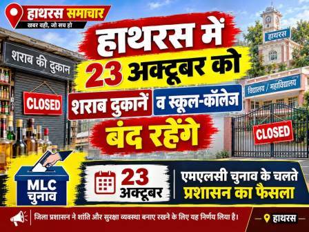 23 अक्टूबर को शराब दुकानें व स्कूल-कॉलेज बंद रहेंगे, विधान परिषद चुनाव के चलते प्रशासन का फैसला